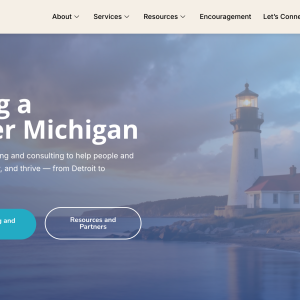 Screenshot of the landing page of Empowerment Institute for Michigan website